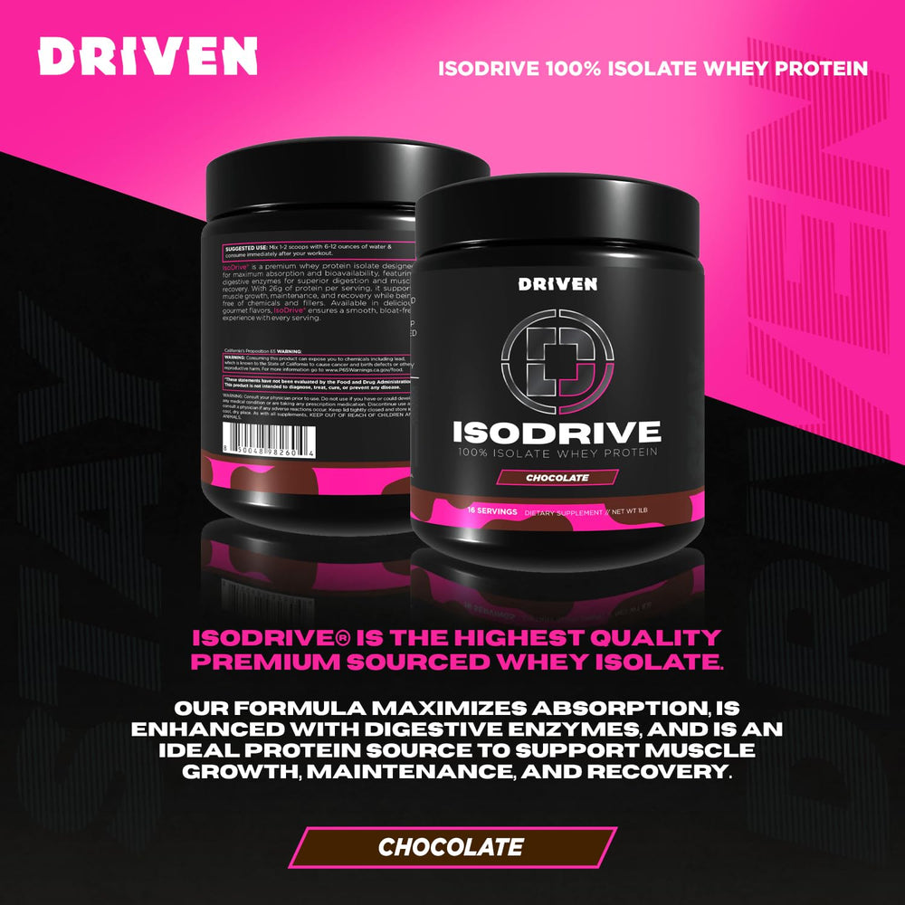 Driven Nutrition Isodrive enzyme enhanced powder promotes smooth digestion