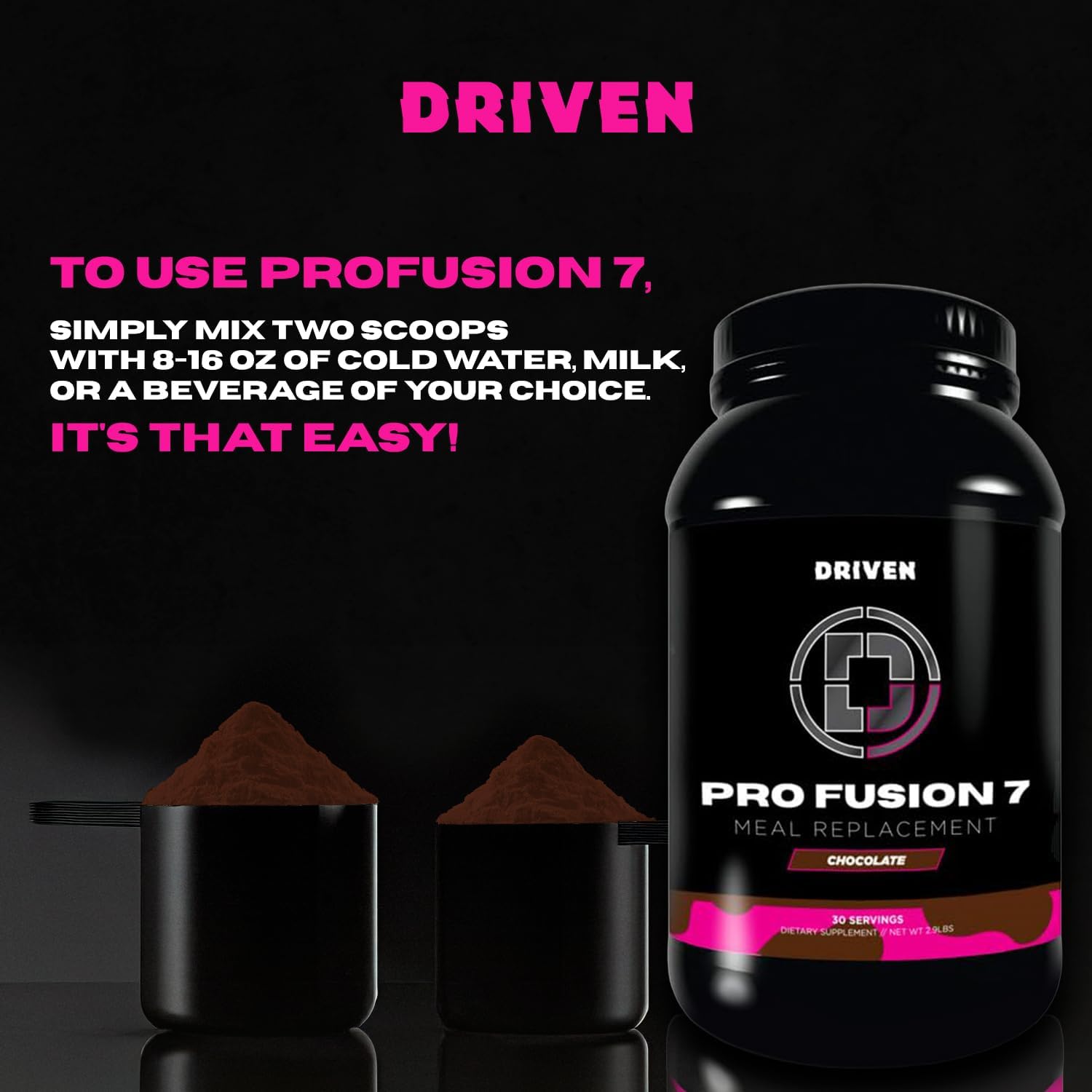 Product packaging of ProFusion7 on a shelf showing flavor variety