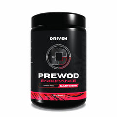 Driven Nutrition PREWOD caffeine-free bottle and scoop for clean energy.