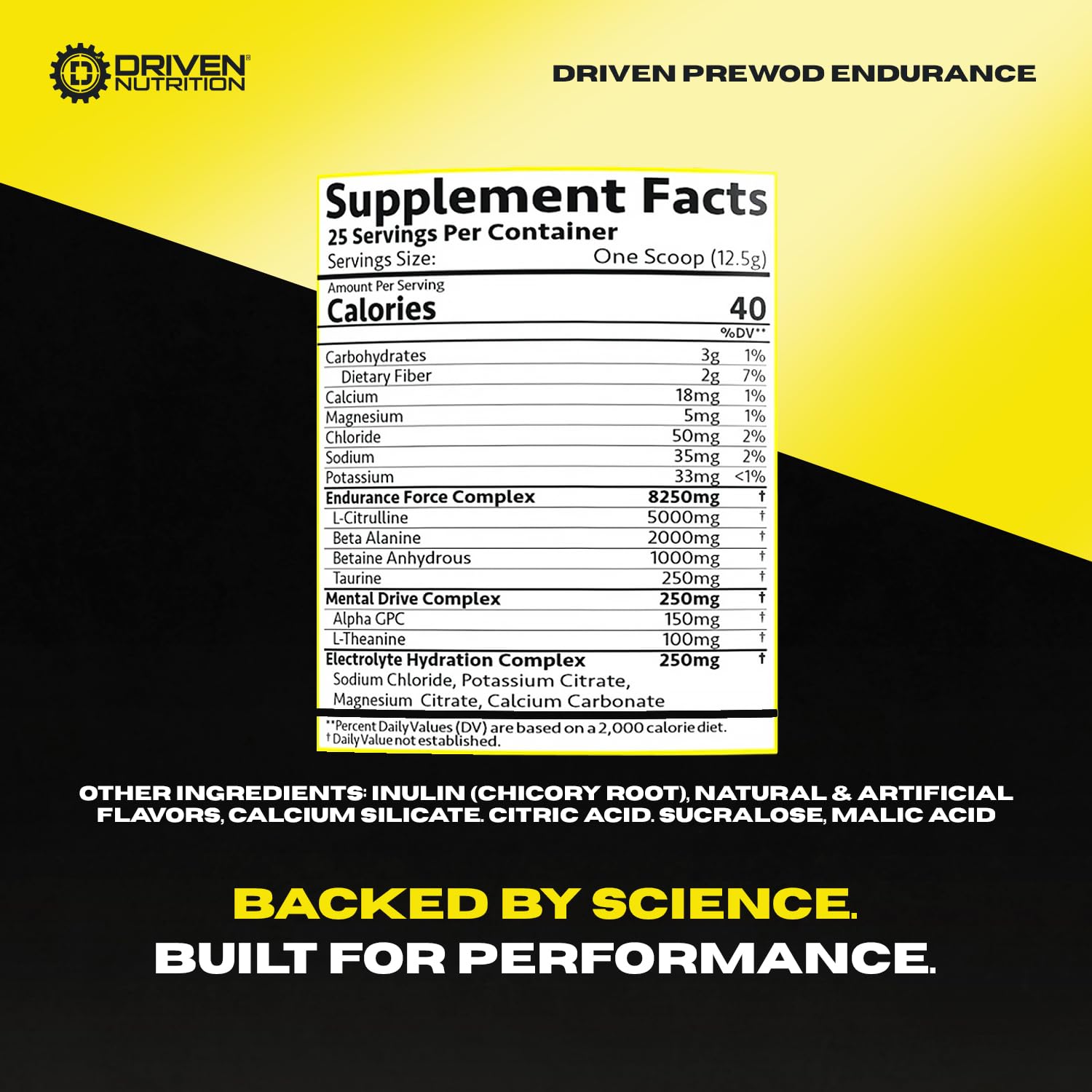 Driven PREWOD electrolyte hydration supports fluid balance during workouts.