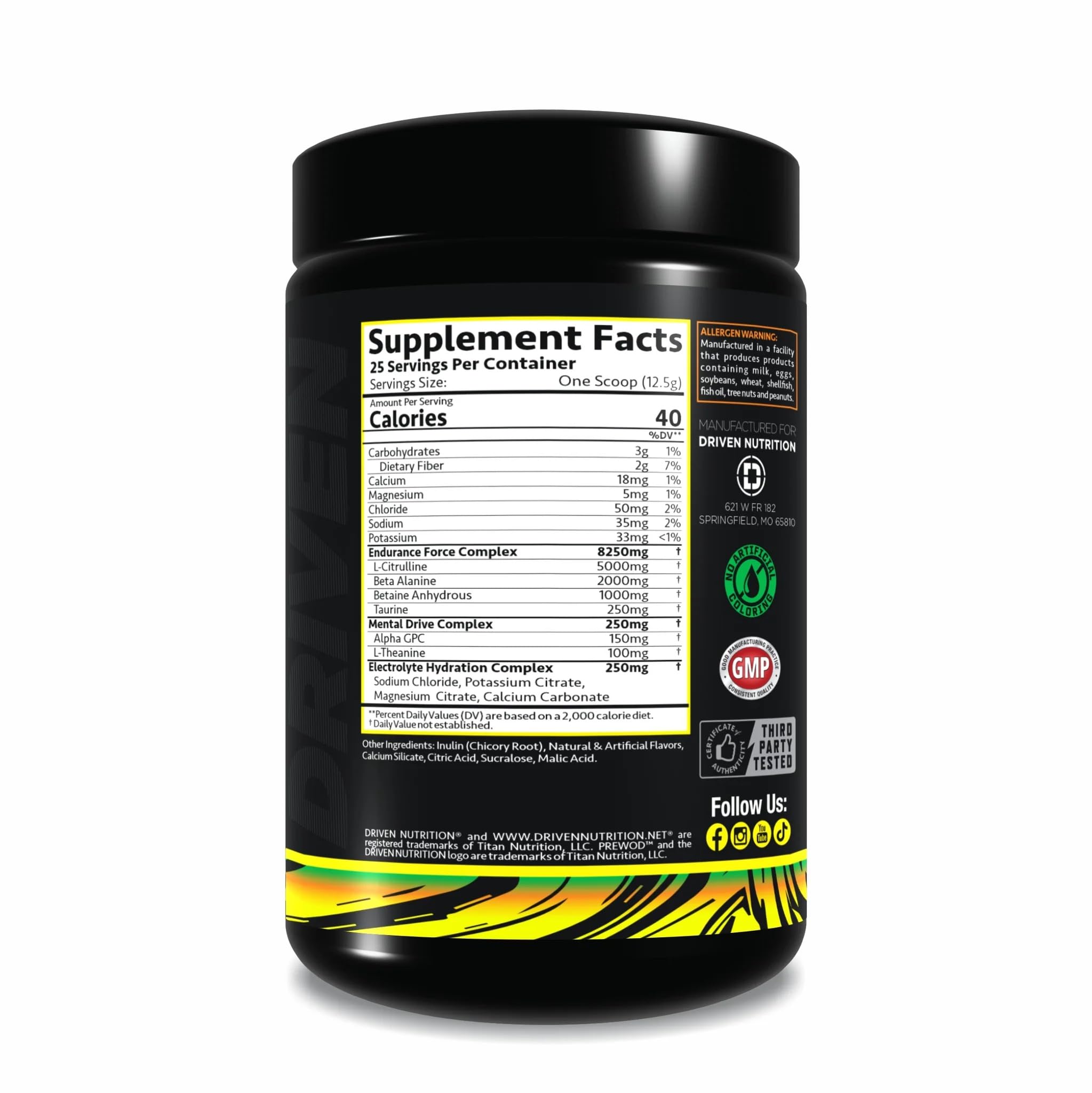 Driven PREWOD sugar-free flavors for tasty, guilt-free pre-workouts.