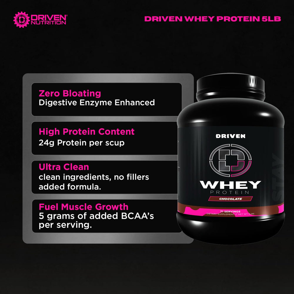Pouring Driven WHEY into a shaker for smooth blending