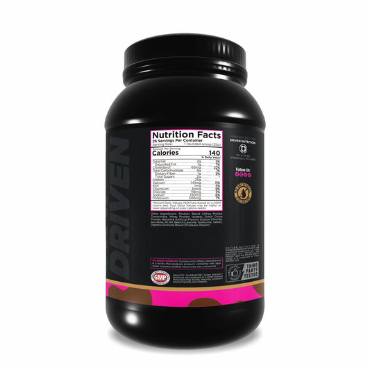 Driven WHEY Chocolate Peanut Butter shaker blends smoothly for convenient daily shakes.
