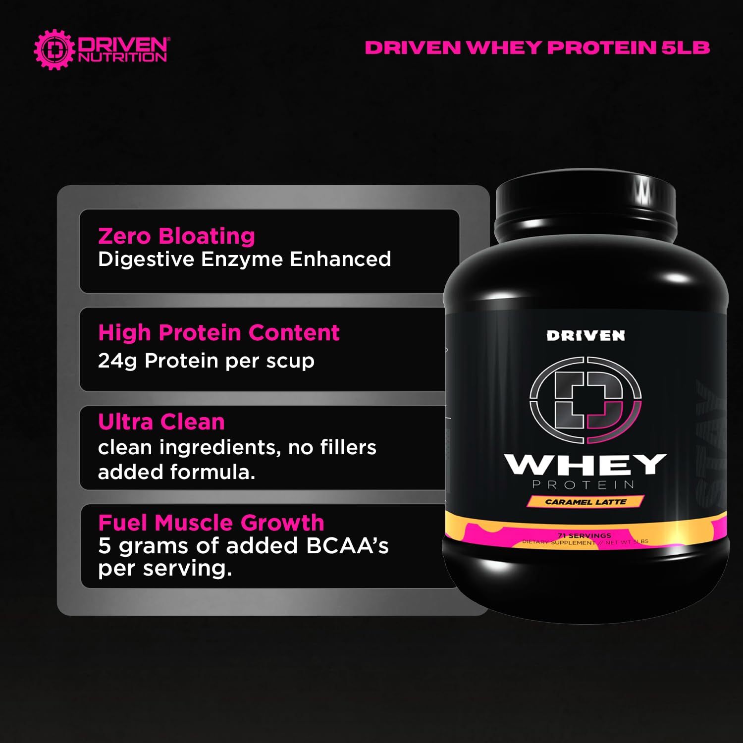 Driven Whey shaker ready to mix promises smooth texture