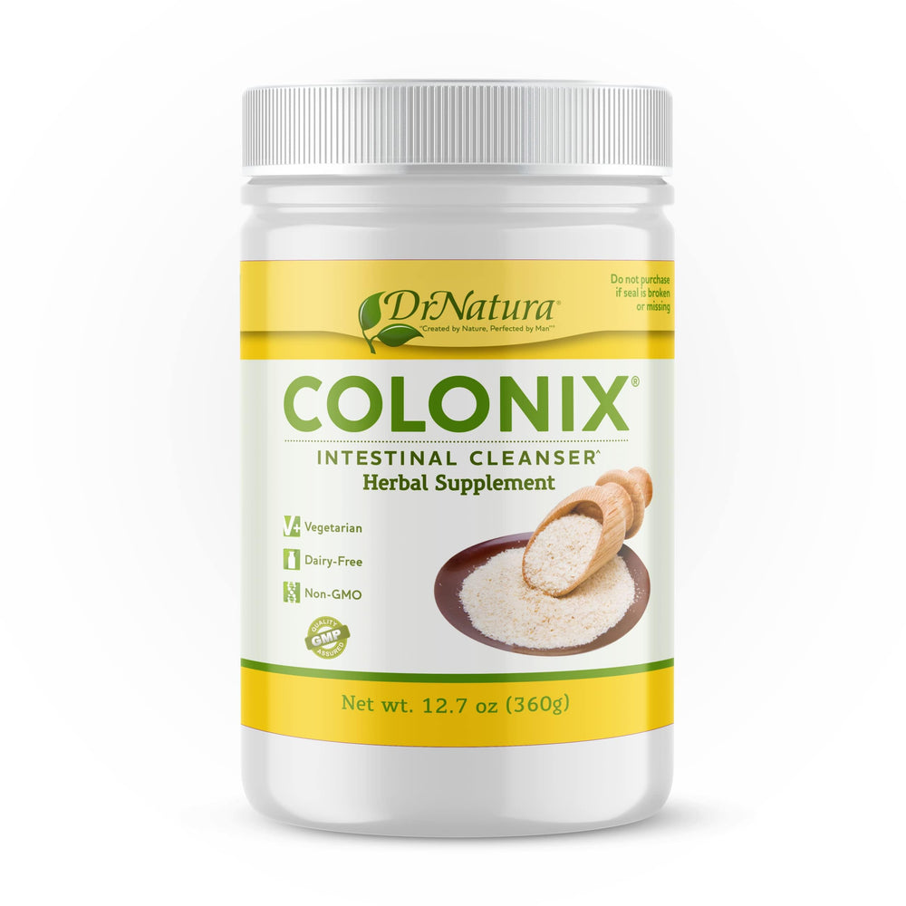 DrNatura Colonix bottle pour image for daily detox convenience