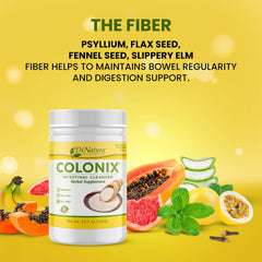 DrNatura Colonix daily routine guide illustrating a three-step program