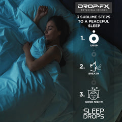 DROP FX Drops label close-up highlights ingredients like melatonin and valerian