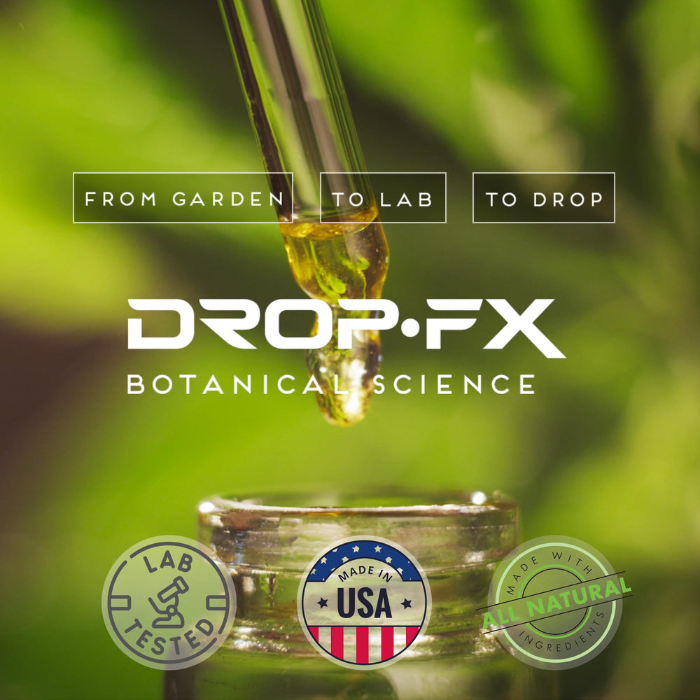 DROP FX Drops packaging on a clean backdrop for shelf appeal