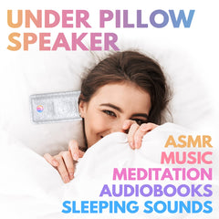 Drowsie Flexi under pillow delivers soothing audio for peaceful sleep.
