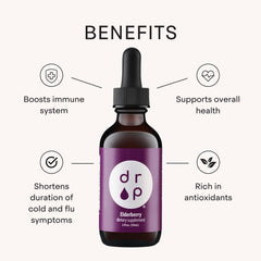 Close-up of DRP label highlighting vegan and non-GMO formula