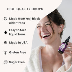 DRP elderberry drops manufactured in the USA in a cGMP facility