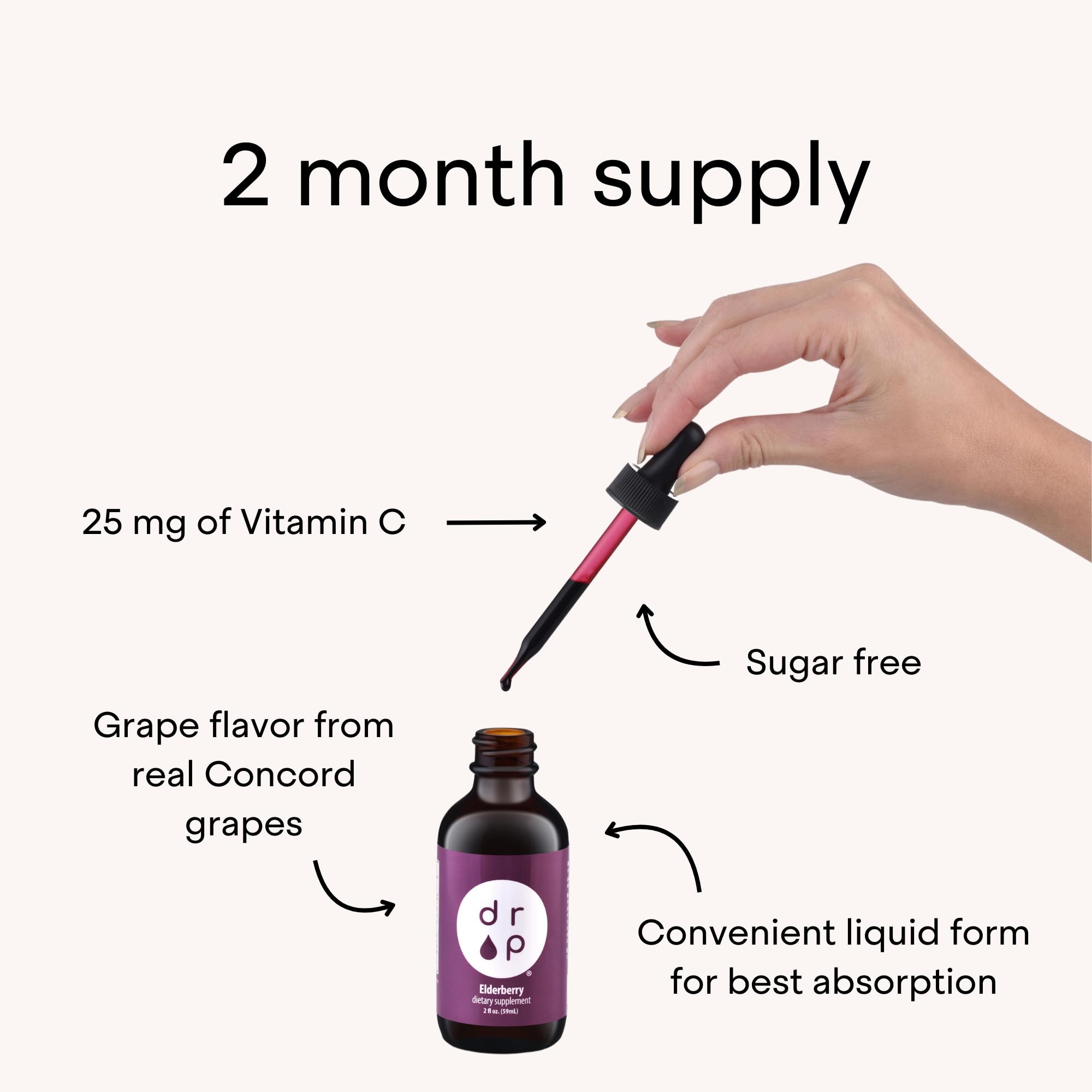 DRP elderberry drops with vitamin C blend for antioxidant support