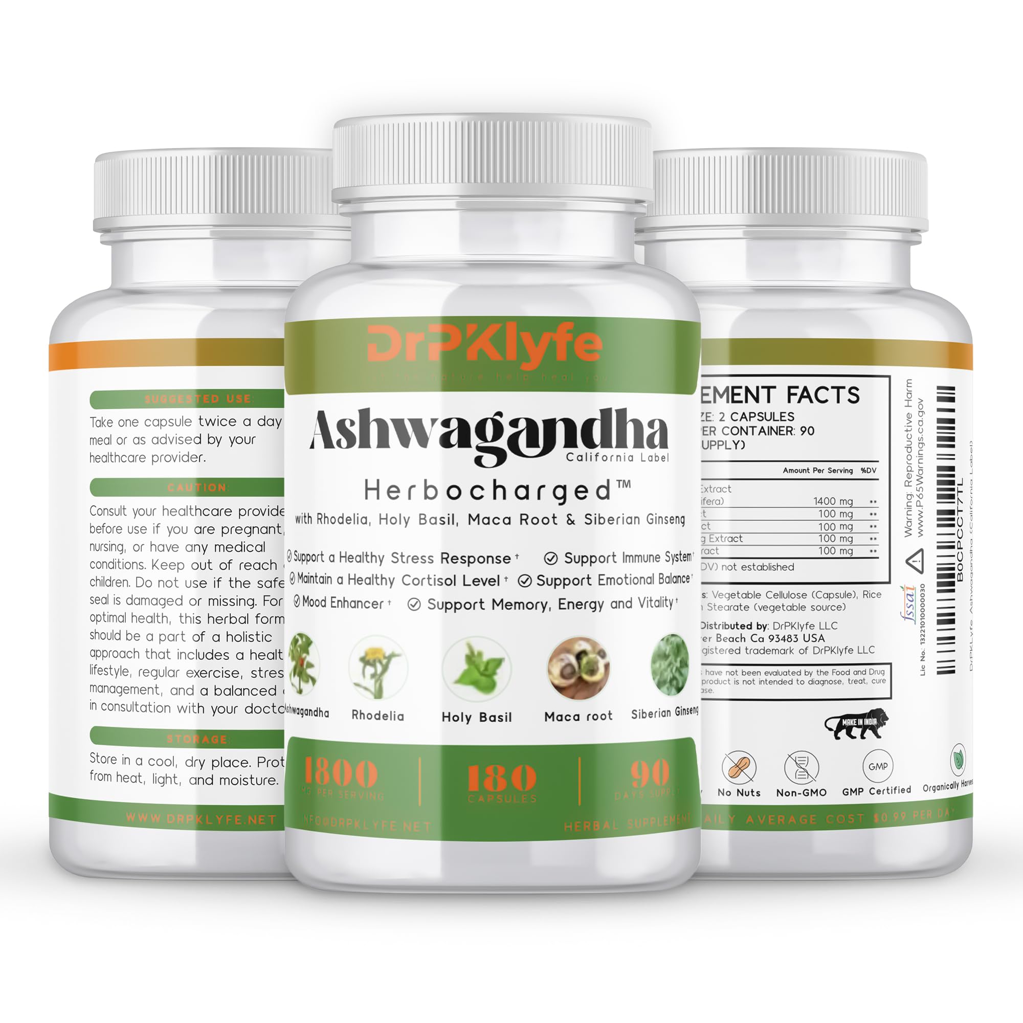 DrPKLyfe Ashwagandha Complex energy and focus concept visual