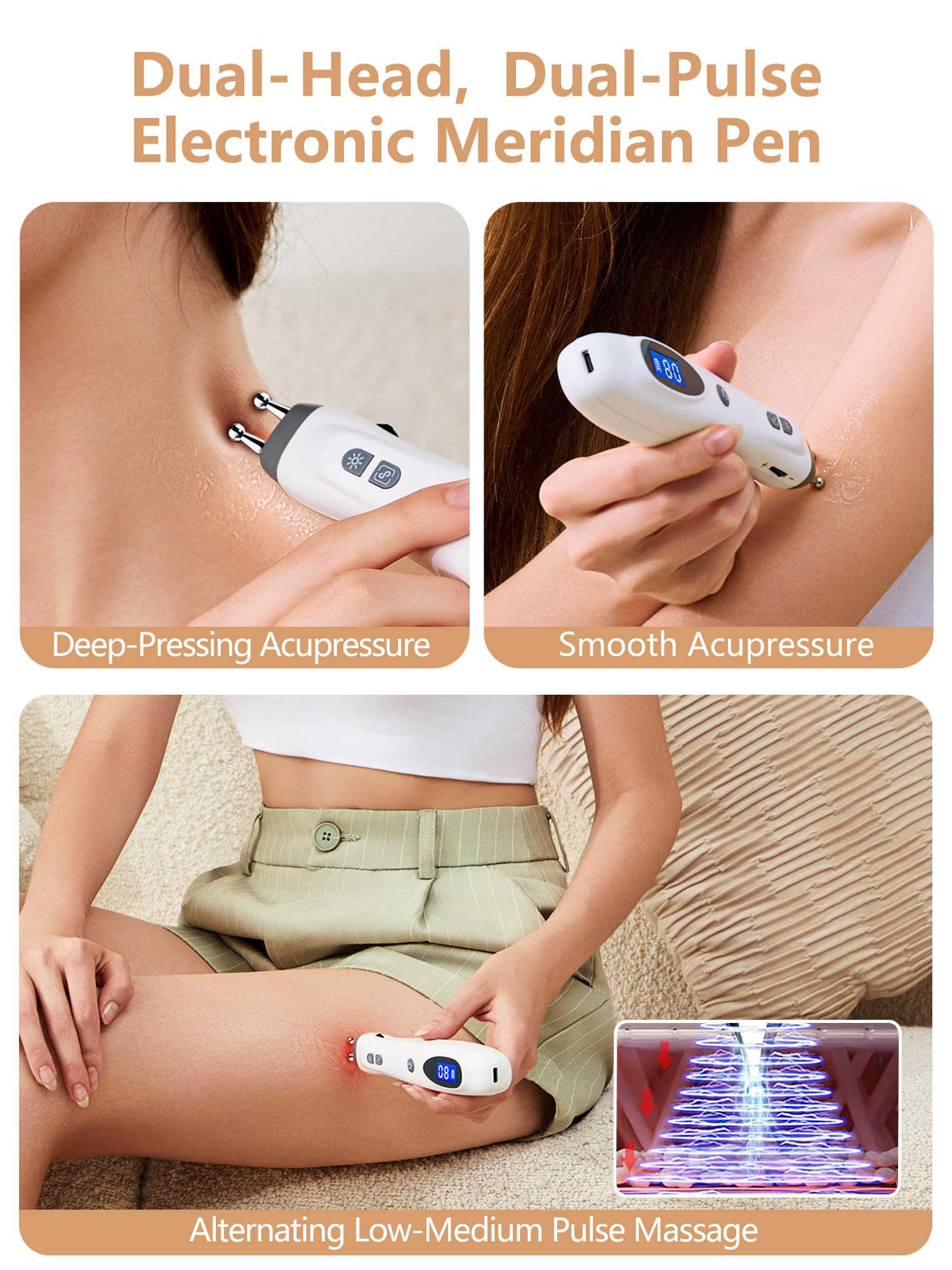 Dr.Rehabi electric acupuncture pen handheld design for targeted massage at home.
