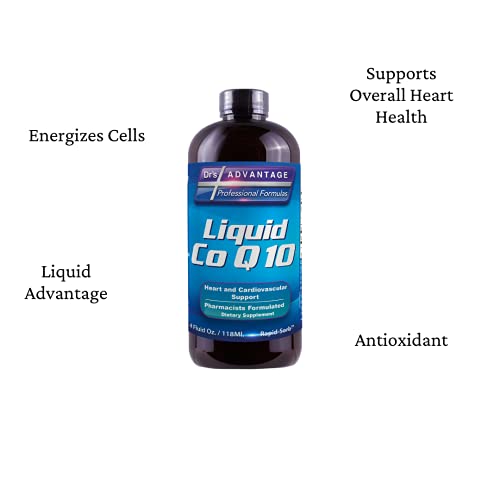 Drs Advantage CoQ10 ingredients close-up emphasizes key benefits.