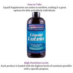 Dr's Advantage Liquid Lutein nutrition facts highlight serving specifics.
