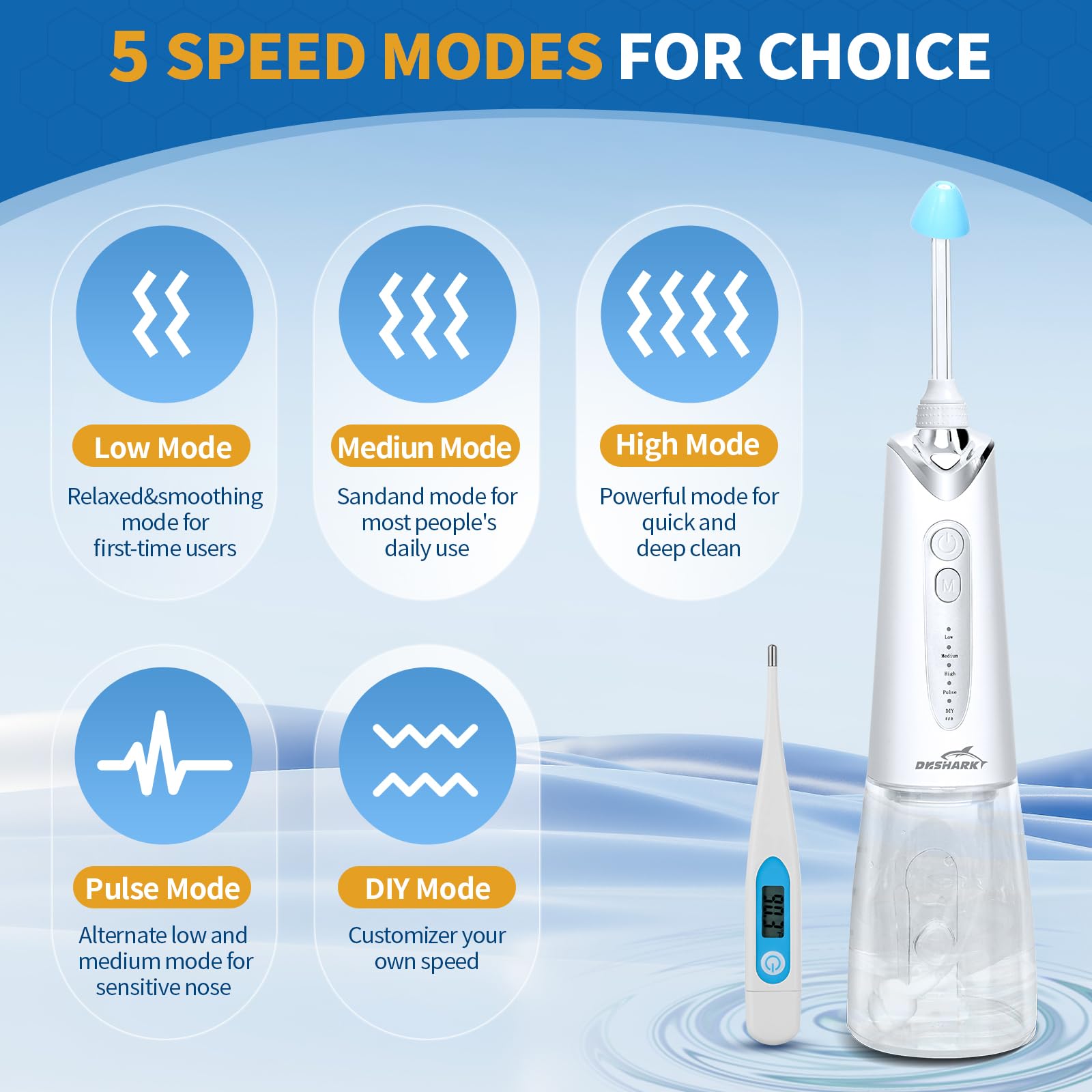 DR.SHARK packaging showing the full kit for family use and versatile nasal care.