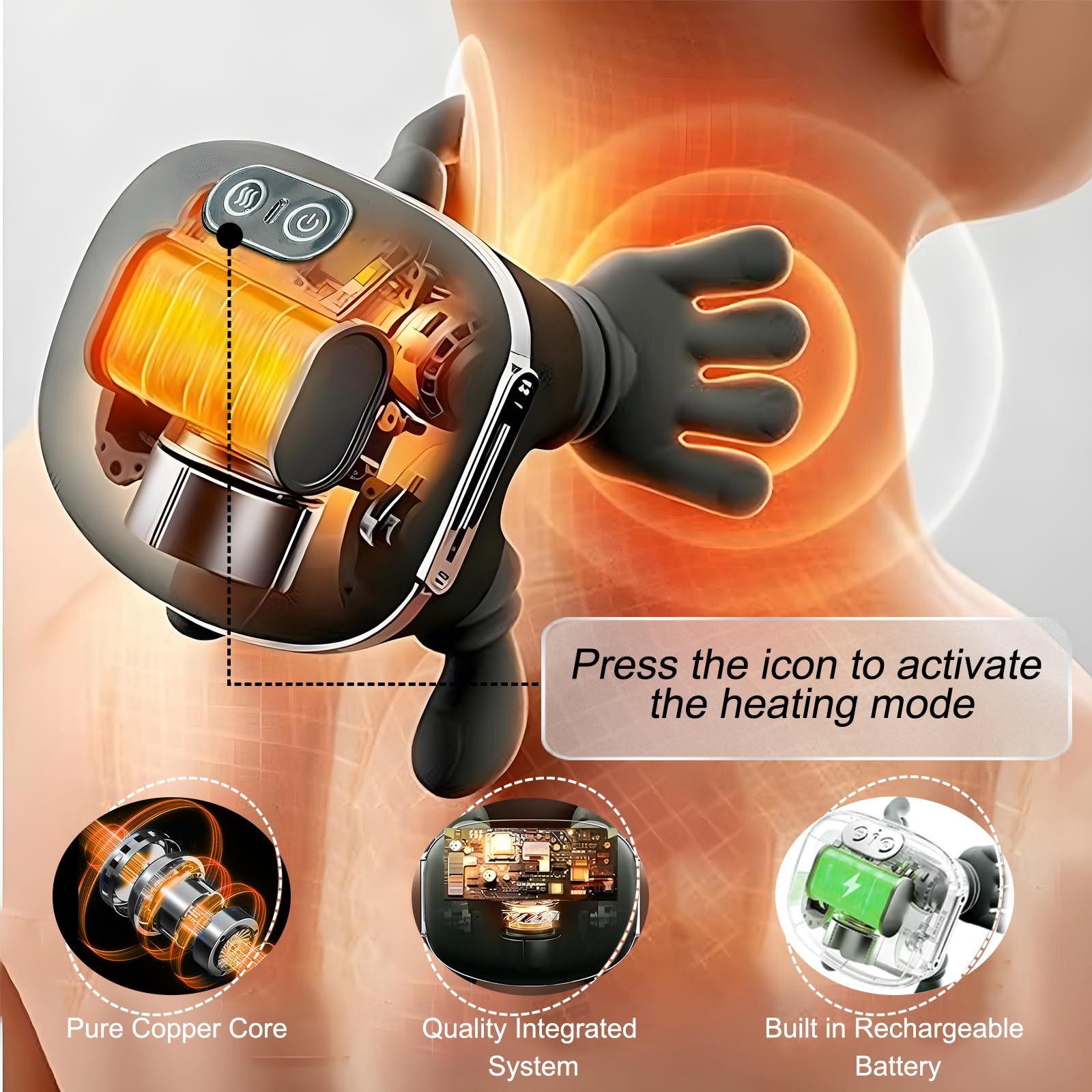 DrVibro massager multi-body-use targets shoulders and feet for versatile relief.