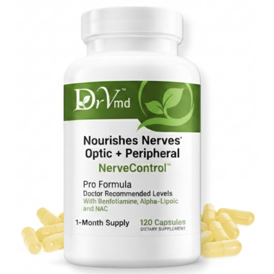 DrVmd Nerve Control bottle for daily nerve support in hands and feet.