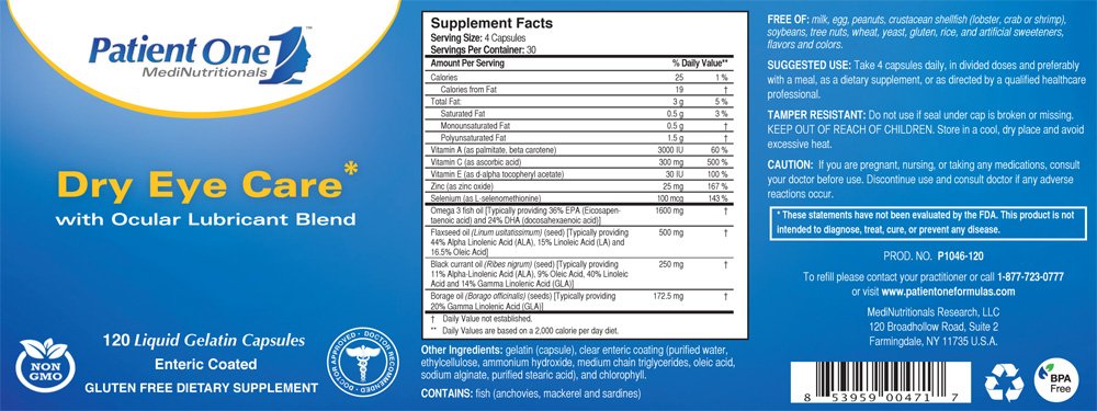 Dry Eye Care capsules close-up — rich in fatty acids for eye health
