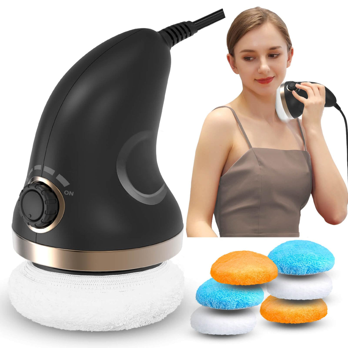 DS SAVORING handheld cellulite massager front view for at-home contouring