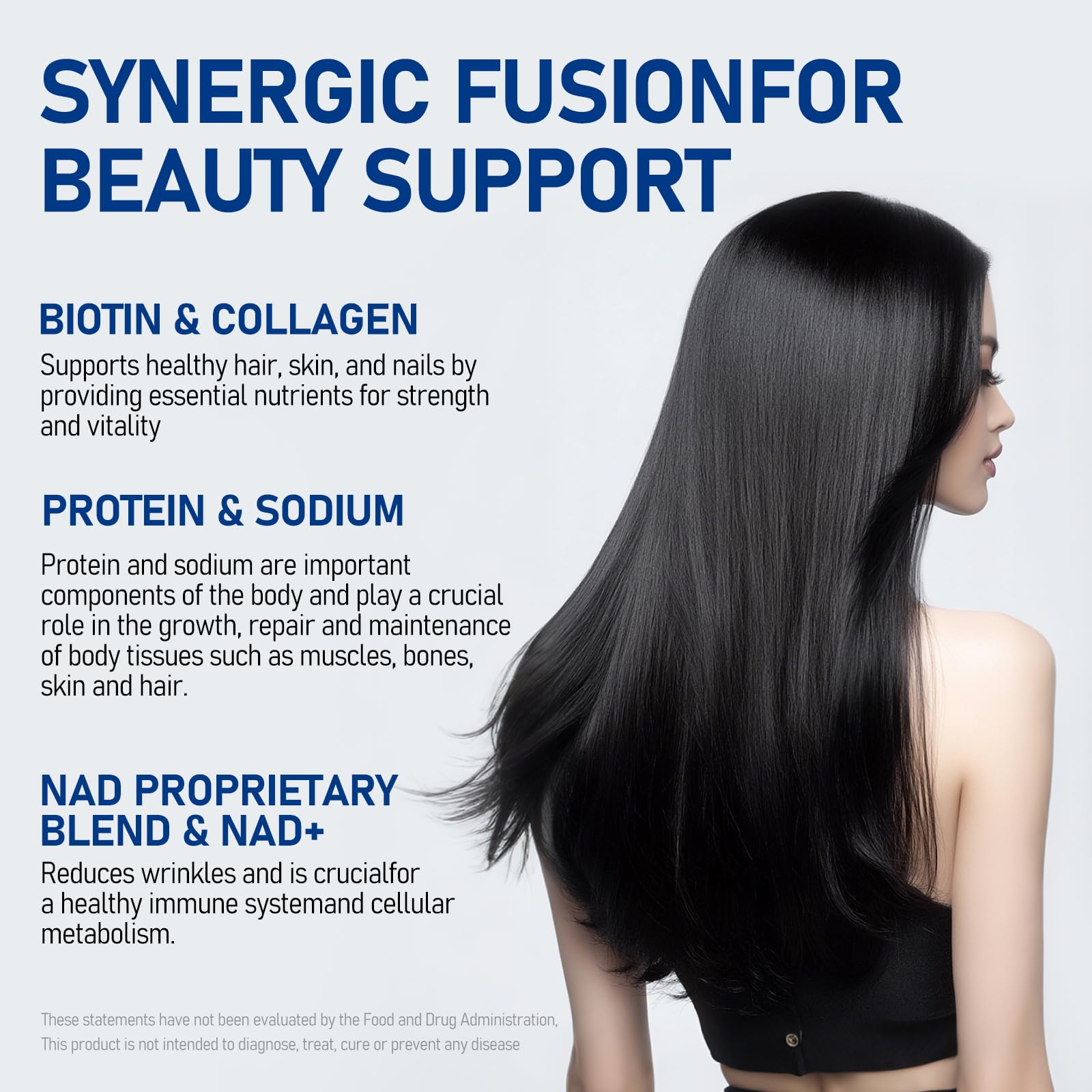 DSDD Hair Growth Complex close-up highlighting hydration and elasticity.