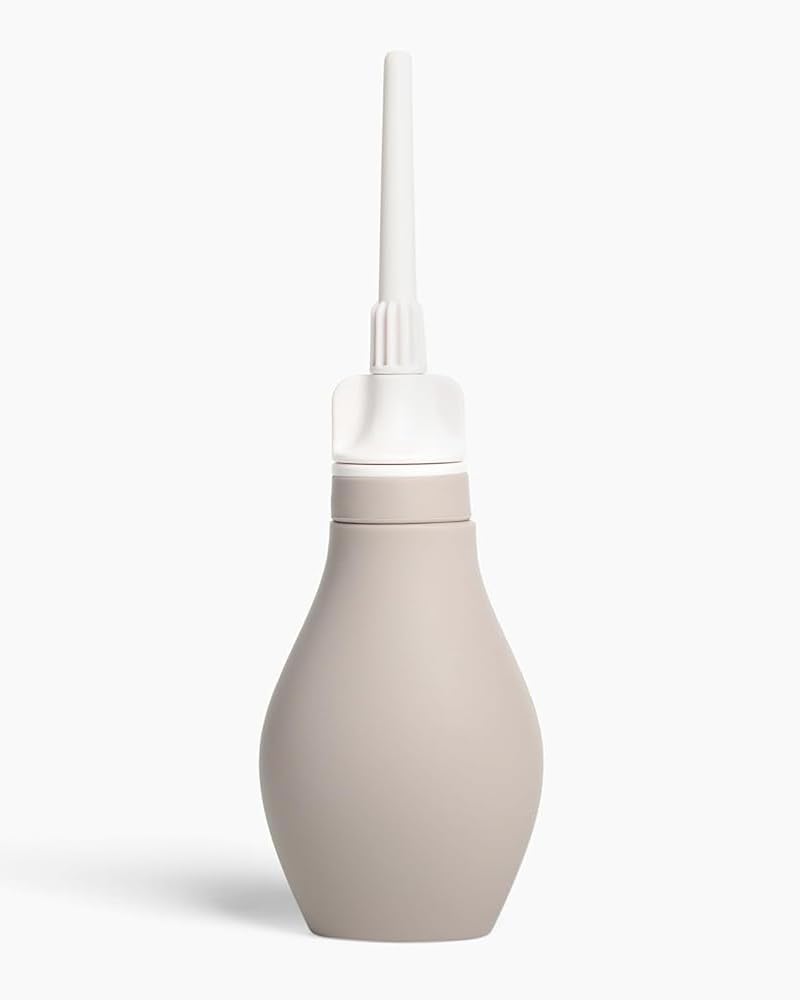 Du silicone anal enema kit bottle shows wide mouth for easy filling and cleaning.