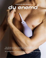 Du silicone anal enema kit cap demonstrates secure quick-turn locking for travel.