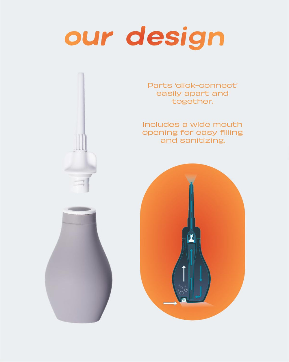 Du silicone anal enema kit replaceable tip enables hygienic reuse with easy cleaning.