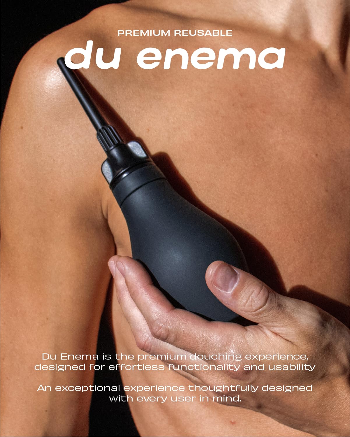 Du silicone anal enema kit replaceable tips for hygienic reuse and easy maintenance