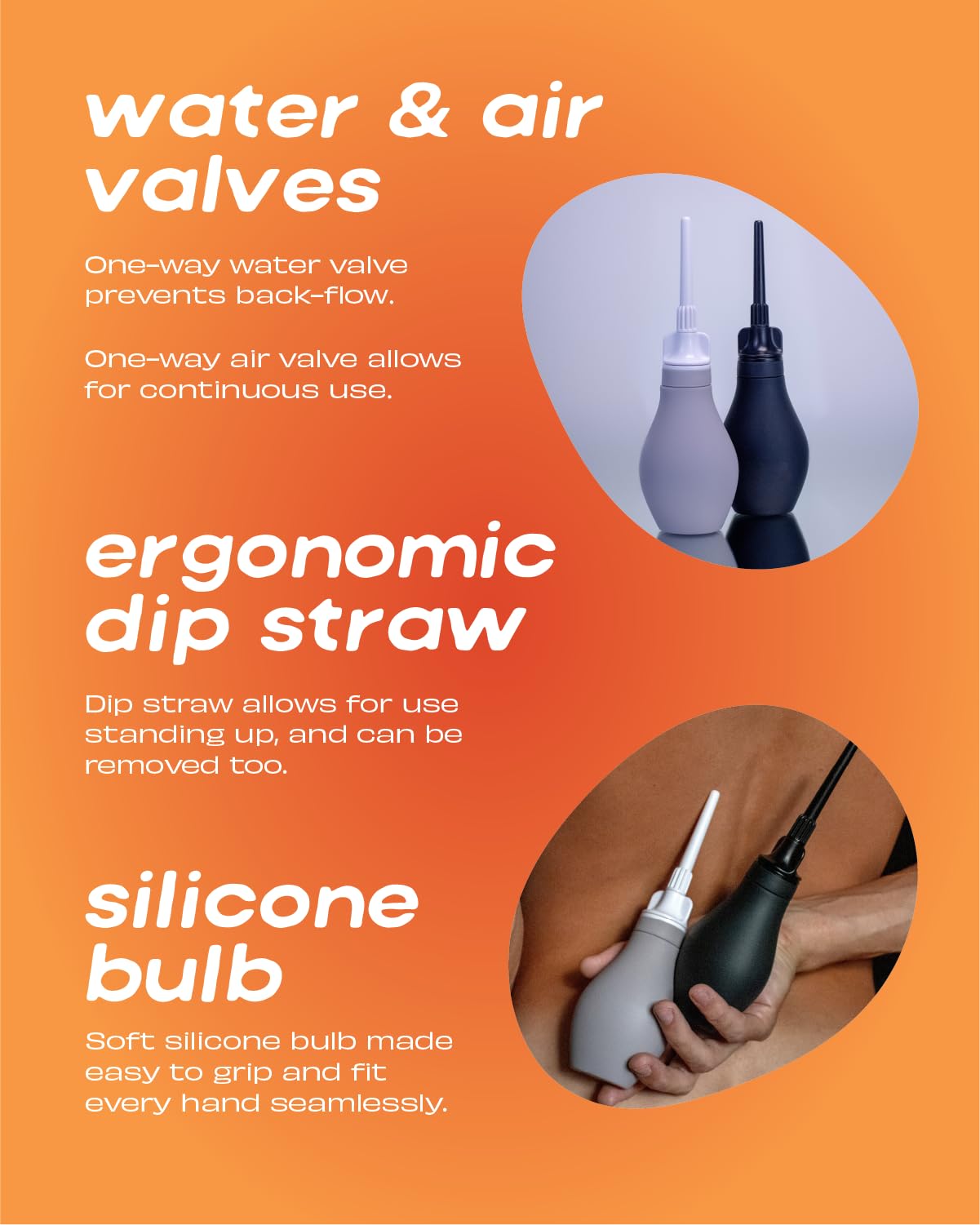 Du silicone anal enema kit tip features soft flexible rubber for comfortable insertion.