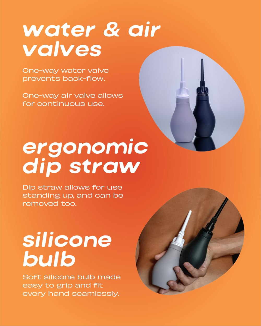 Du silicone anal enema kit tip features soft flexible rubber for comfortable insertion.