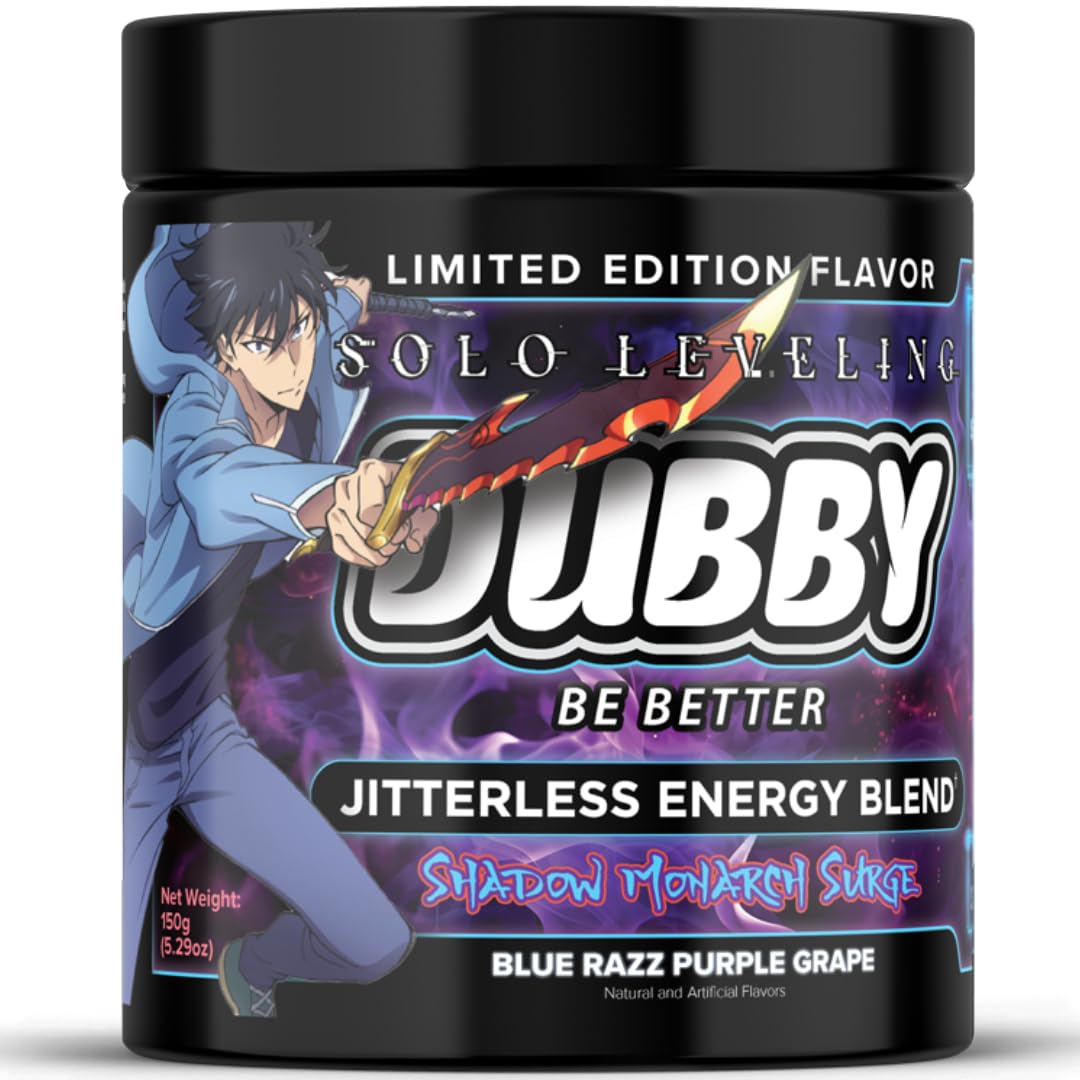 Dubby Solo Leveling bottle on desk boosts focus for gaming sessions.