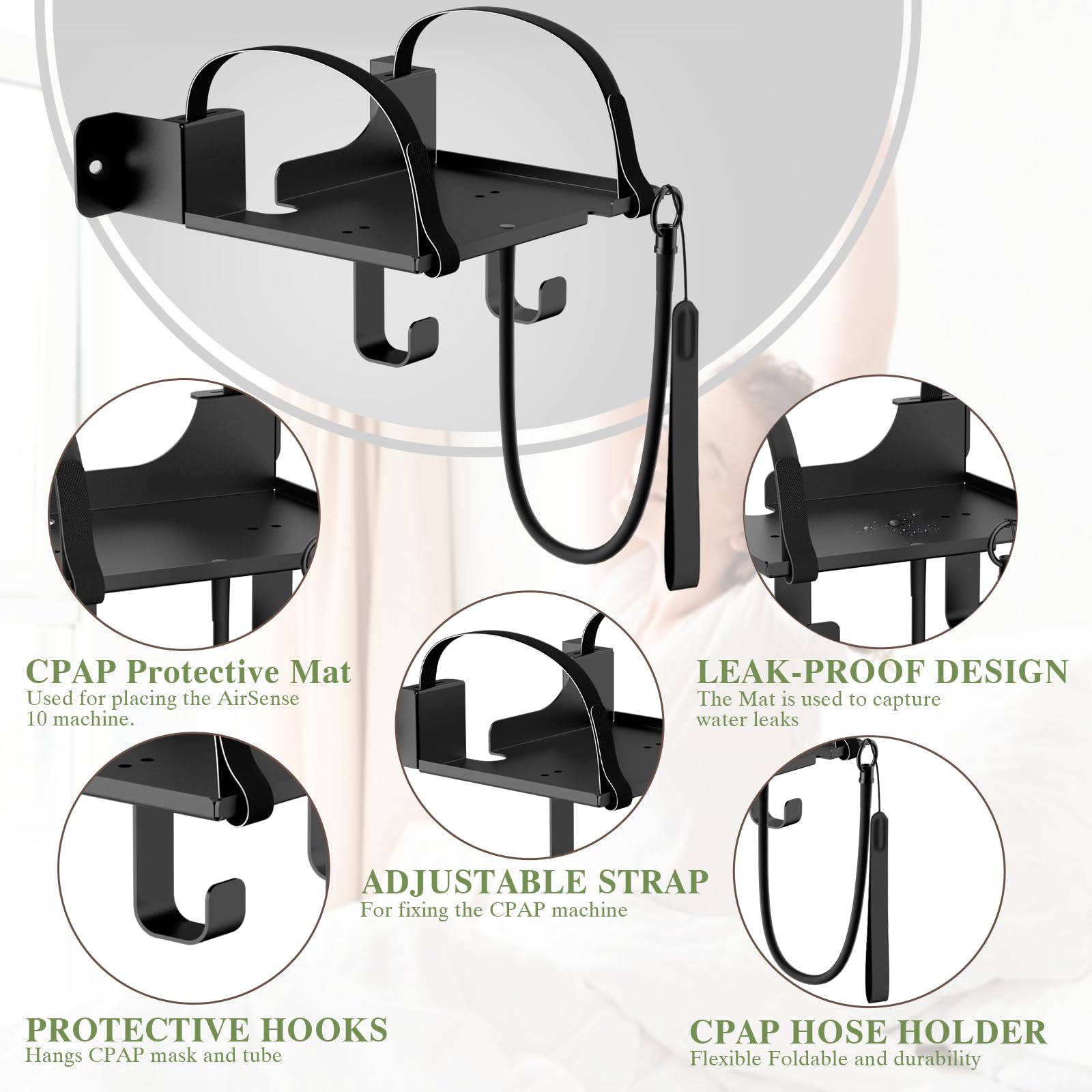DUDUXI CPAP accessories storage keeps masks and tubing neatly stored.