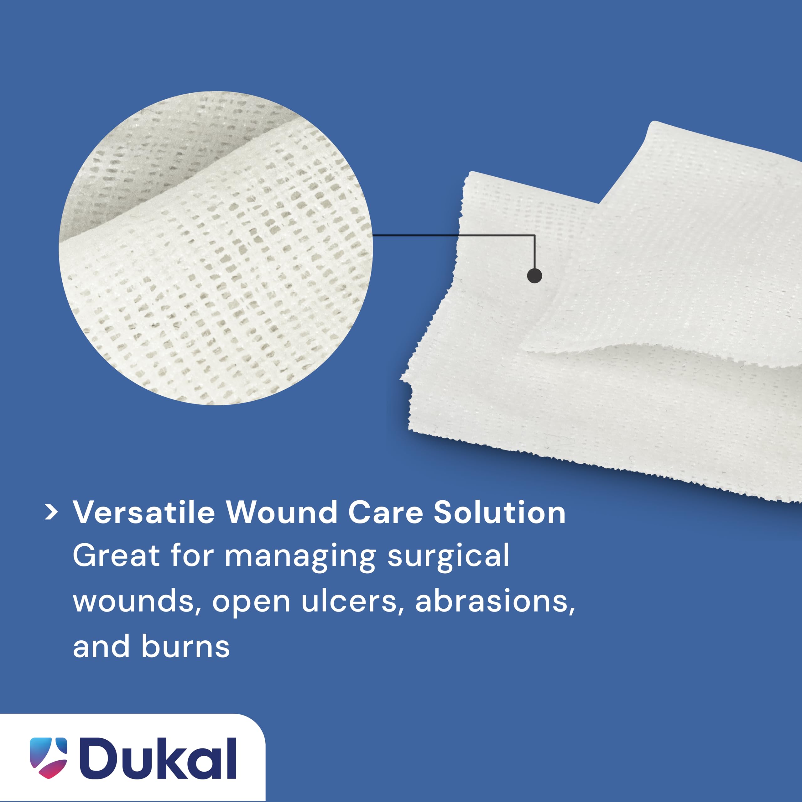 Dukal 224 dressing drainage capacity illustration with absorbent core.