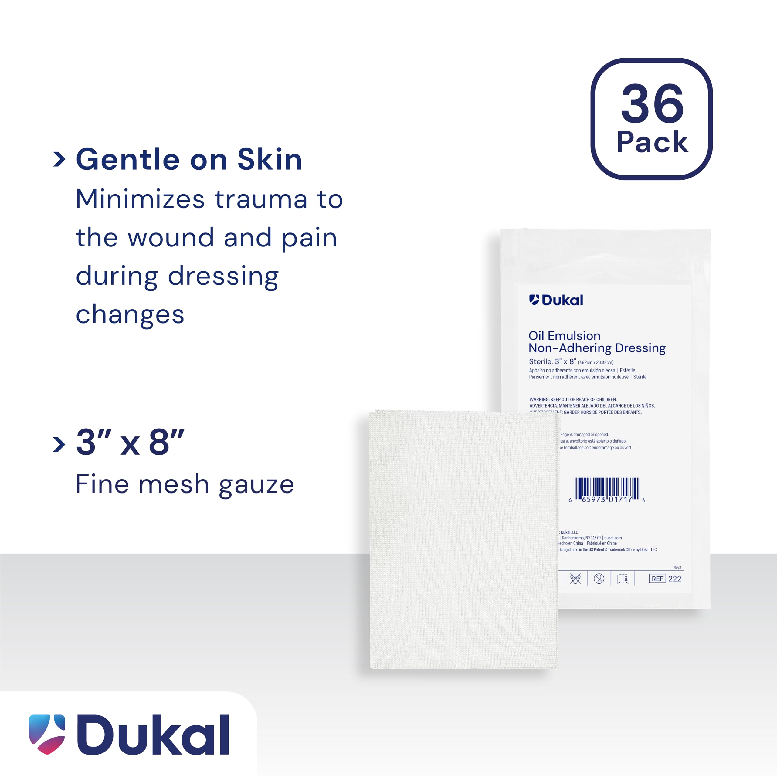 Dukal 224 dressing permeable knit fabric shows breathable construction.