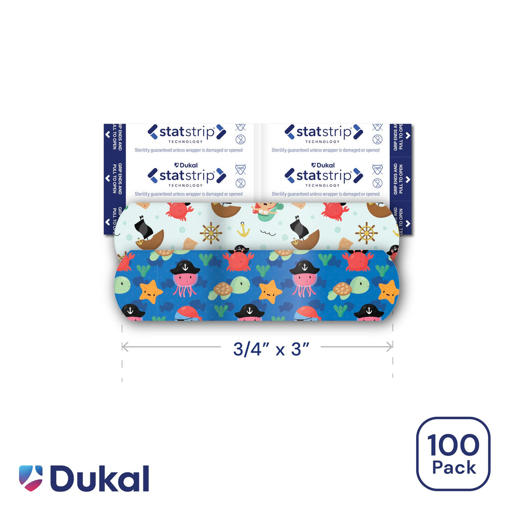 Matey's case display of 1,200 bandages supports family protection at home.