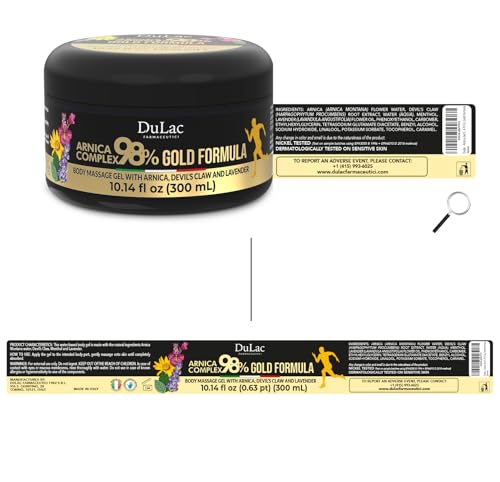 Close-up of Dulàc Arnica Complex label and Gold Formula