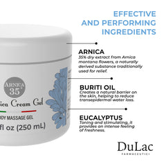 Dulàc Arnica Cream being massaged into skin for soothing comfort