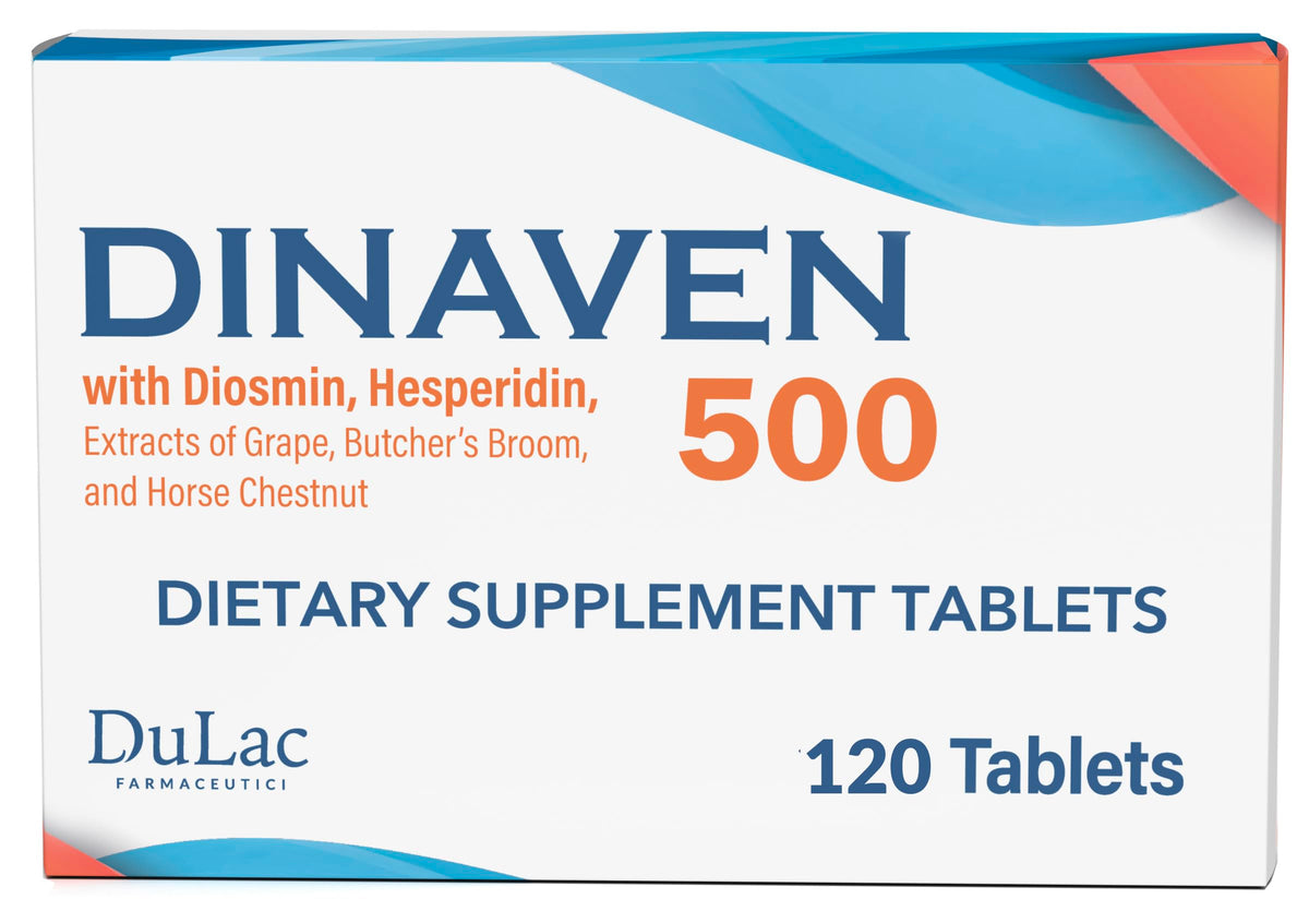Dulac Dinaven 500 bottle with capsules for leg circulation support