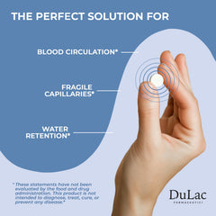 Dulac Diosmin 500 daily serving bottle highlights Italian manufacturing quality.