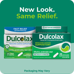 Dulcolax packaging back panel with usage notes and precautions