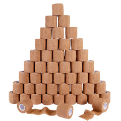DUOQIAN brown self-adhesive bandage wrap rolls for versatile body-part coverage.