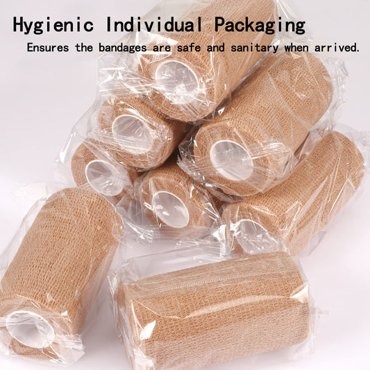 DUOQIAN self-adherent bandage on ankle providing comfortable, dependable support