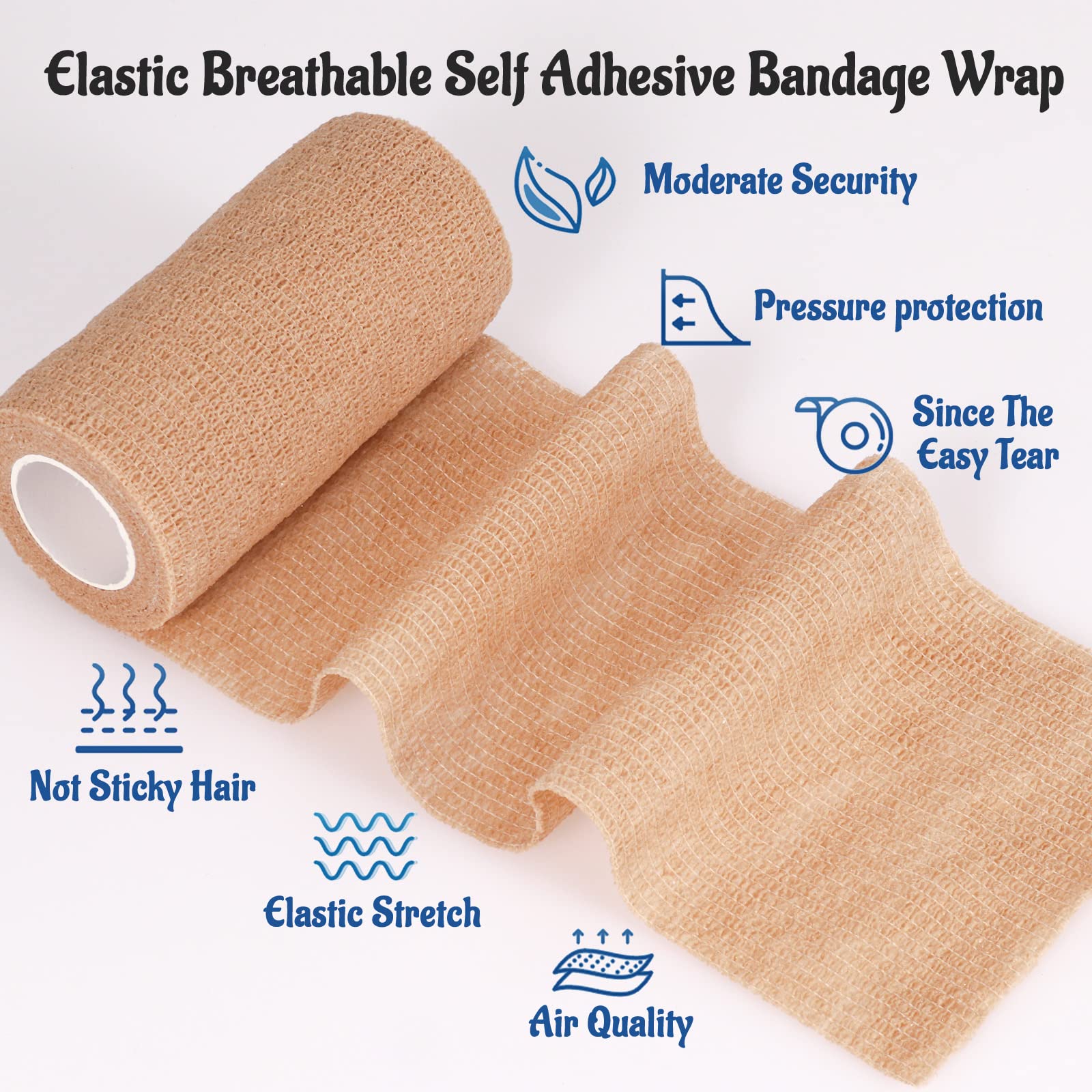 DUOQIAN self-adherent bandage on wrist with breathable, flexible coverage