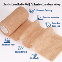 DUOQIAN self-adherent bandage on wrist with breathable, flexible coverage