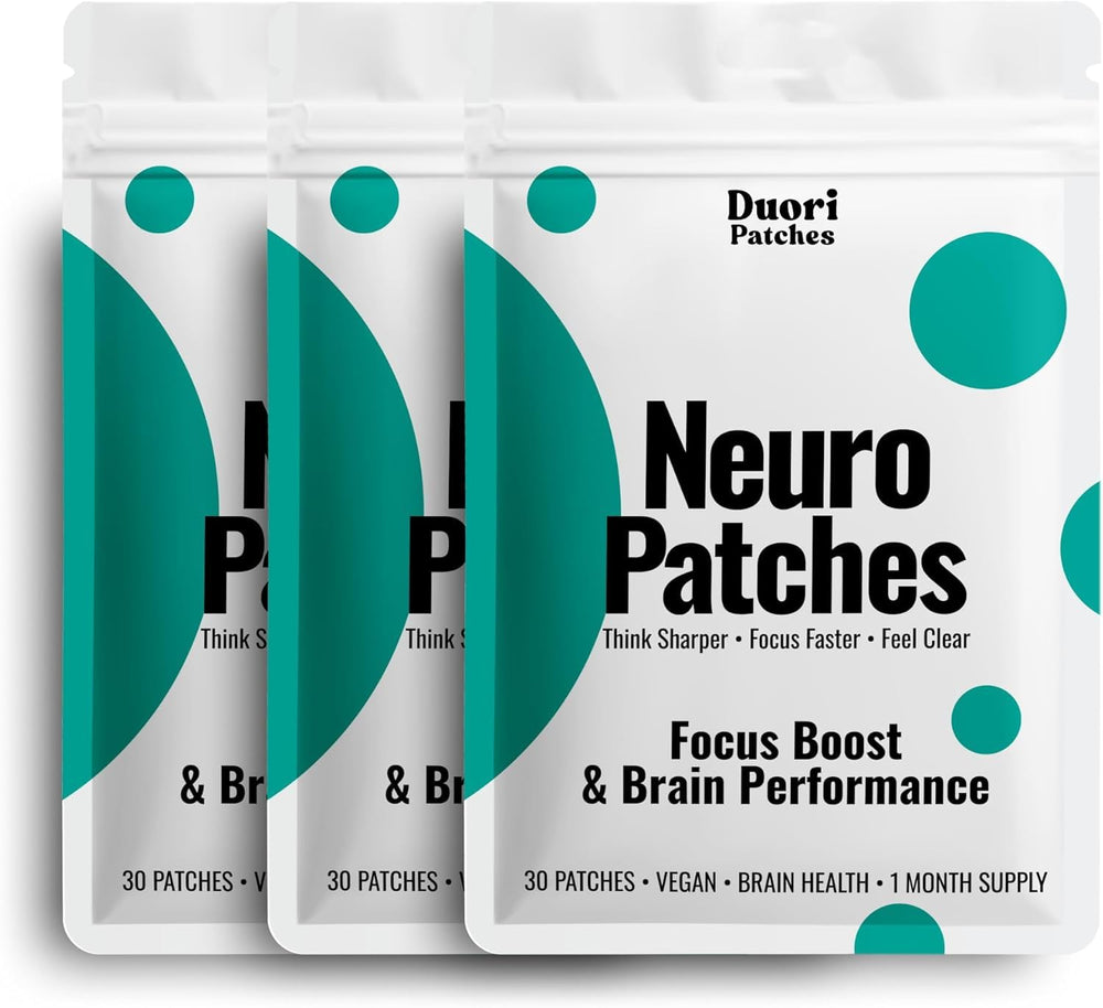 DUORI Neuro Patch packaging box shown for focus and energy support