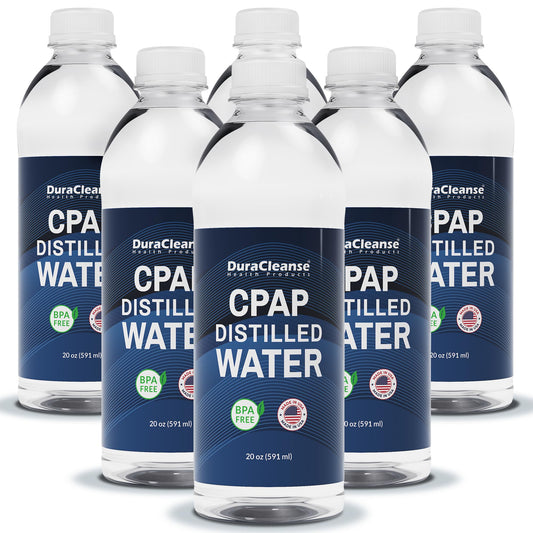 Dura Cleanse CPAP distilled water bottle pour for crisp humidified airflow