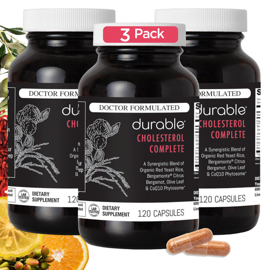 Durable Cholesterol Complete bottle with pour spout for daily support.