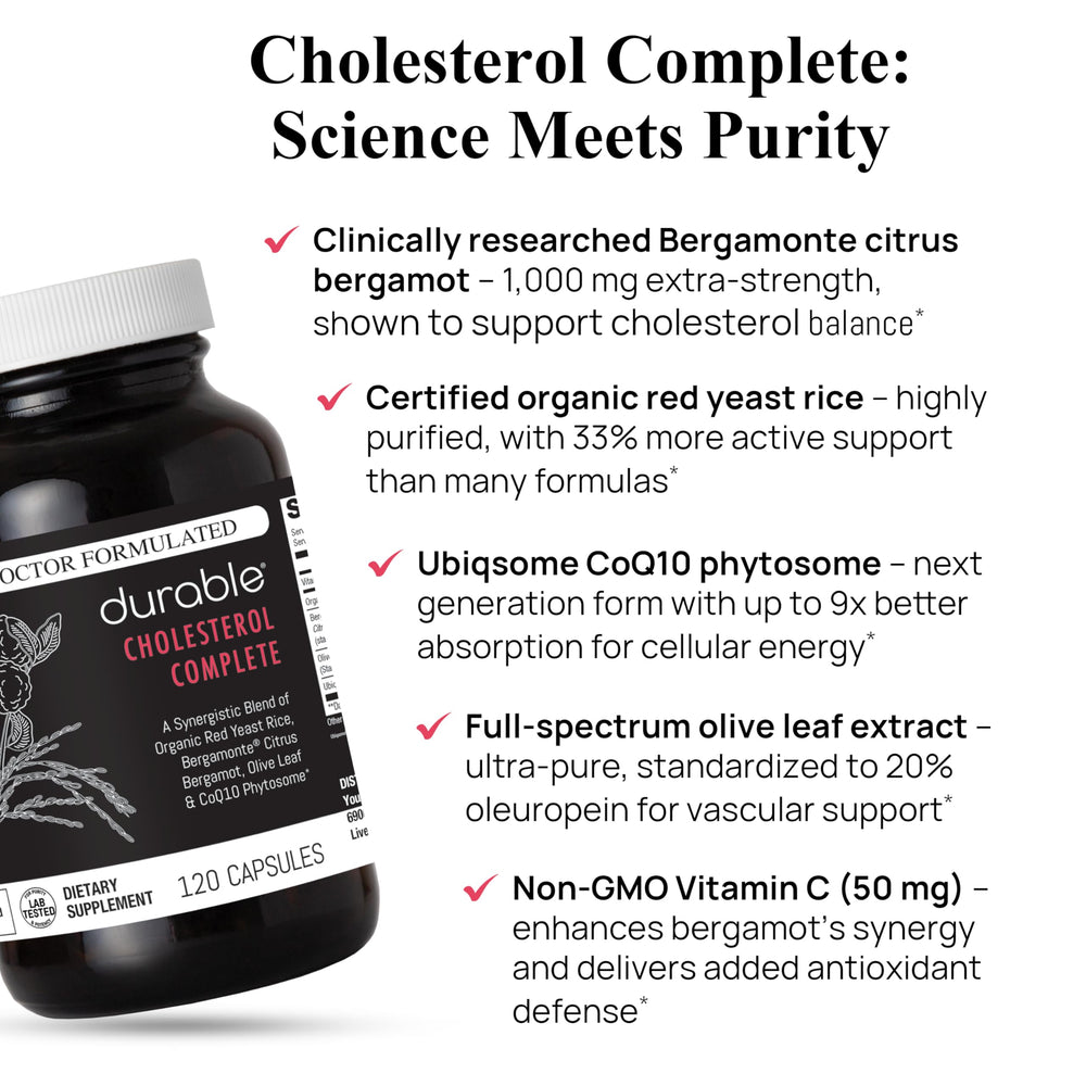 Durable Cholesterol Complete ubiqsome-coq10 phytosome close-up for heart energy support